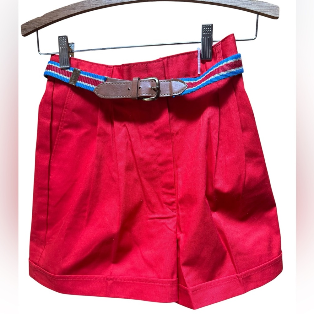 Deadstock Late 1970s/80s Wrangler High-Waisted Poly/Cotton Cuffed Shorts w/Match
